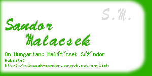 sandor malacsek business card